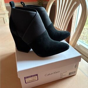 Calvin Klein Black Heeled Boots for Women